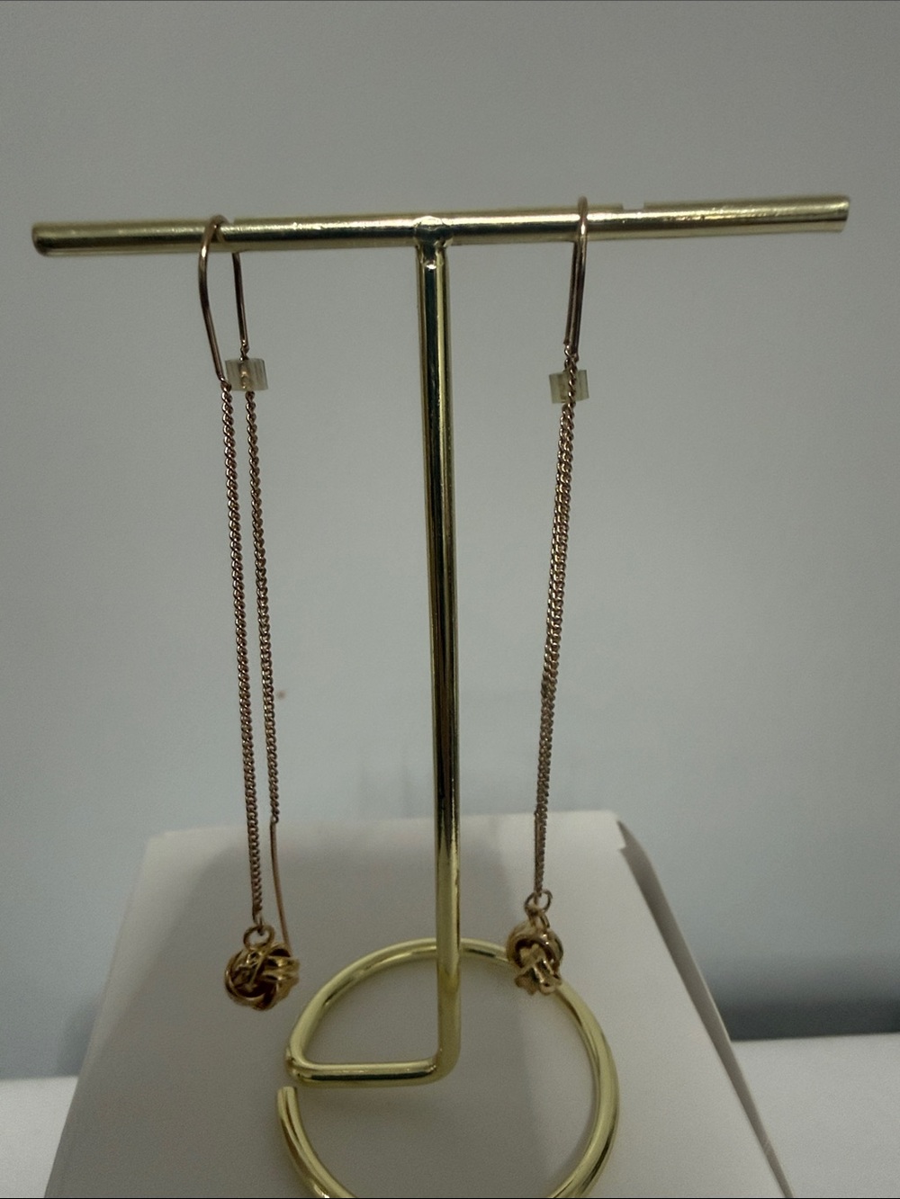 Fashion Jewelry Rose Gold Knot Threader Earrings